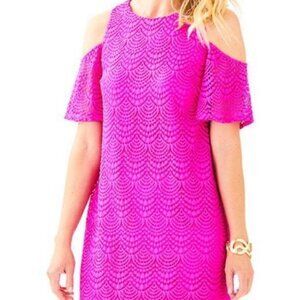 Lilly Pulitzer Vibrant Pink Cold Shoulder Dress